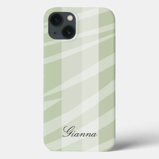 Mint Groen Witte Zebra Strepen Case-Mate iPhone Case (Achterkant)