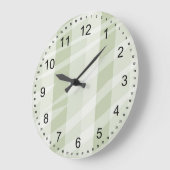 Mint Groen Witte Zebra Strepen Grote Klok (Hoek)