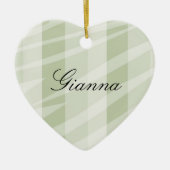 Mint Groen Witte Zebra Strepen Keramisch Ornament (Voorkant)