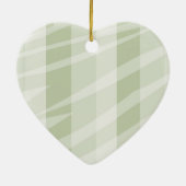 Mint Groen Witte Zebra Strepen Keramisch Ornament (Achterkant)