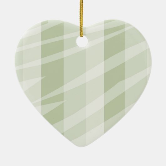 Mint Groen Witte Zebra Strepen Keramisch Ornament (Achterkant)