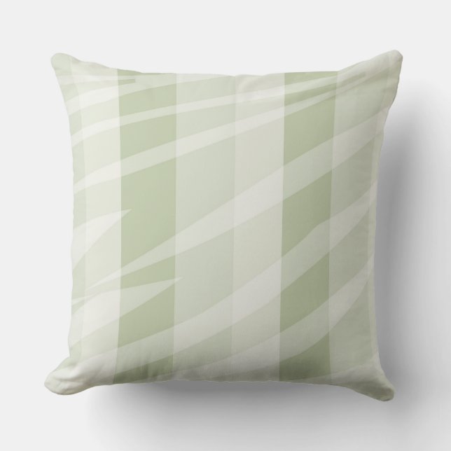 Mint Groen Witte Zebra Strepen Kussen (Voorkant)