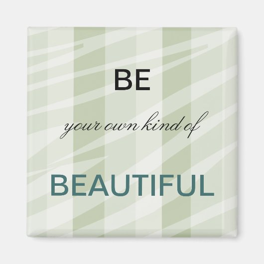 Mint Groen Witte Zebra Strepen Magneet (Voorkant)