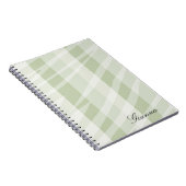 Mint Groen Witte Zebra Strepen Notitieboek (Rechterzijde)