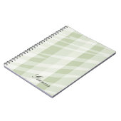 Mint Groen Witte Zebra Strepen Notitieboek (Linkerzijde)