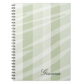 Mint Groen Witte Zebra Strepen Notitieboek (Voorkant)