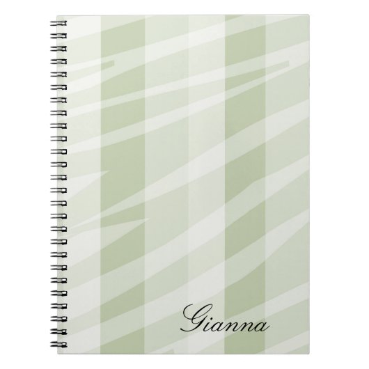Mint Groen Witte Zebra Strepen Notitieboek (Voorkant)