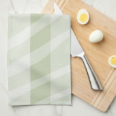 Mint Groen Witte Zebra Strepen Theedoek (Quarter Fold)