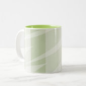 Mint Groen Witte Zebra Strepen Tweekleurige Koffiemok (Voorkant links)