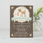 MINT GROEN WOODLAND DEER BABY SHOWER KAART (Staand voorkant)
