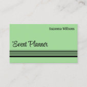 Mint Groen Zwart Strepen met Photo Professional Visitekaartje (Voorkant)