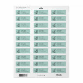 Mint groen, zwart wervelt monogram bruiloft etiket (Full Sheet)