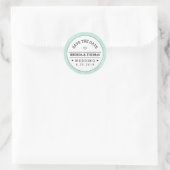 Mint Groen Zwart & Wit Bruiloft Save the Date Ronde Sticker (Tas)