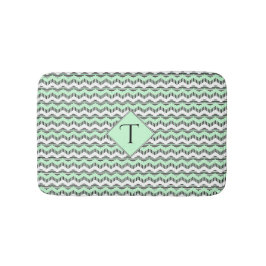 Mint-groen zwart-wit Chevron, aangepast monogram Badmat