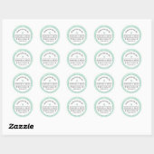 Mint Groen Zwart & Wit Huwelijk Custom Names Love Ronde Sticker (Vel)