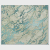 Mint Groene Abstracte Marble Glam Stone Brushes Cadeaupapier (Vlak)