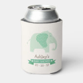 Mint Groene Baby Olifant Baby shower Blikjeskoeler (Blikje Achterkant)