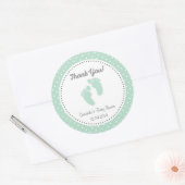 Mint Groene Baby Voeten Baby shower Sticker (Envelop)