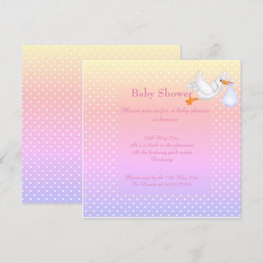 Mint-groene babydouche-uitnodiging voor eenstoreno kaart (Voorkant / Achterkant)