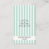  Mint Groene Bakkerij Logo Elegant Gestreept Visitekaartje (Voorkant)