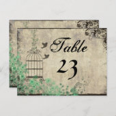  Mint Groene Birdcage Tafelnummers (Voorkant / Achterkant)