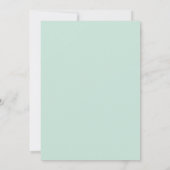 Mint Groene Blad Bruiloft Kaart (Achterkant)
