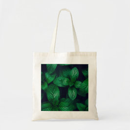 Mint groene bladeren patroon achtergrond tote bag