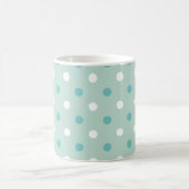Mint-groene blauwe stippen koffiemok (Center)