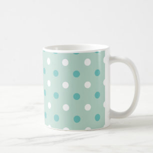 Mint-groene blauwe stippen koffiemok
