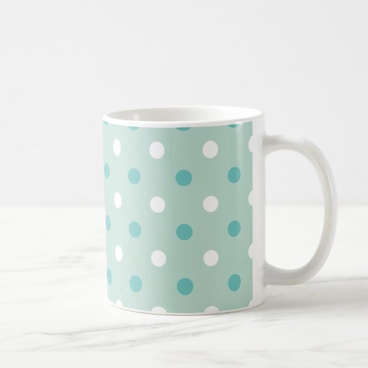 Mint-groene blauwe stippen koffiemok (Rechts)