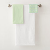 Mint Groene Bloemen en witte handdoek set (Insitu)