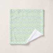 Mint Groene Bloemen en witte handdoek set (Wasdoekje)