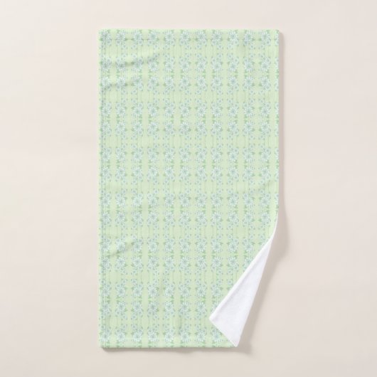 Mint Groene Bloemen Handdoek Set (Handdoek)