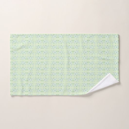 Mint Groene Bloemen Handdoek Set (Handdoek)
