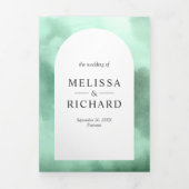 Mint Groene Boog Alles in Een Woestijn Cactus Brui Drieluik Uitnodiging (Cover)