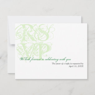 Mint-groene bruinbruinbruinkoolbedekking RSVP-resp Kaart