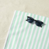 Mint Groene Cabana Strepen Monogrammed Initialen Strandlaken (In situ)