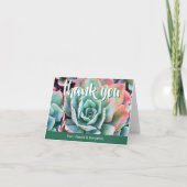 Mint groene cactus foto aangepaste naam vet stijlv bedankkaart (Voorkant)