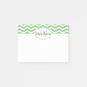 Mint Groene Chevron Naam Monogrammed Gepersonalise Post-it® Notes (Voorkant)