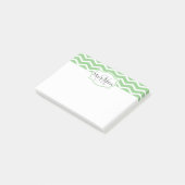 Mint Groene Chevron Naam Monogrammed Gepersonalise Post-it® Notes (Schuin)