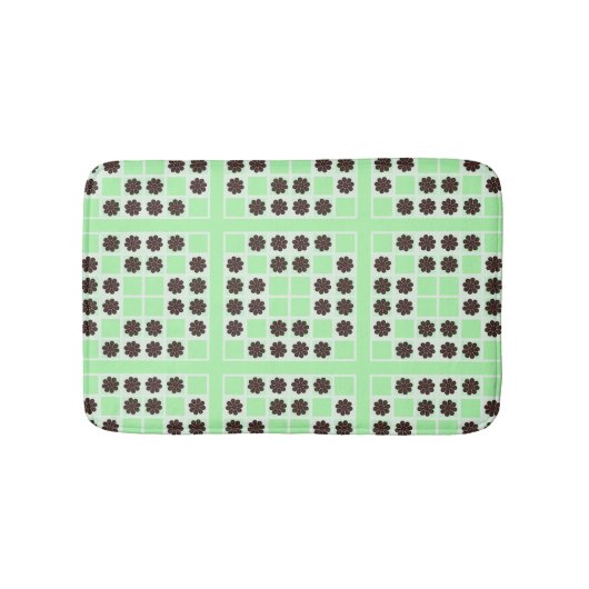 Mint groene crème en chocolade chip quilt patroon badmat (Voorkant)