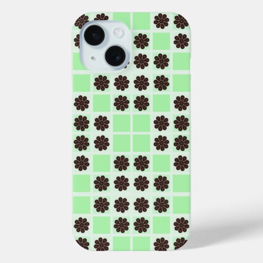Mint groene crème en chocolade chip quilt patroon Case-Mate iPhone case (Achterkant)
