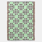 Mint groene crème en chocolade chip quilt patroon deken (Voorkant Verticaal)