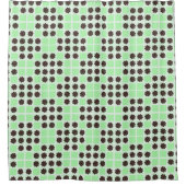 Mint groene crème en chocolade chip quilt patroon douchegordijn (Voorkant)