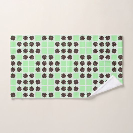 Mint groene crème en chocolade chip quilt patroon handdoek (Handdoek)