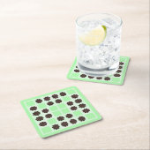 Mint groene crème en chocolade chip quilt patroon kartonnen onderzetters (Insitu)