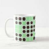 Mint groene crème en chocolade chip quilt patroon koffiemok (Links)