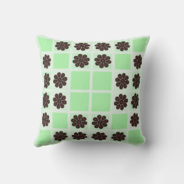 Mint groene crème en chocolade chip quilt patroon kussen