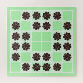 Mint groene crème en chocolade chip quilt patroon legpuzzel (Horizontaal)