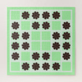 Mint groene crème en chocolade chip quilt patroon legpuzzel (Verticaal)